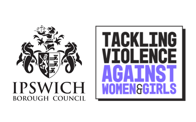 Ipswich Borough Council Logo and Tackling Violence Against Women and Girls logo