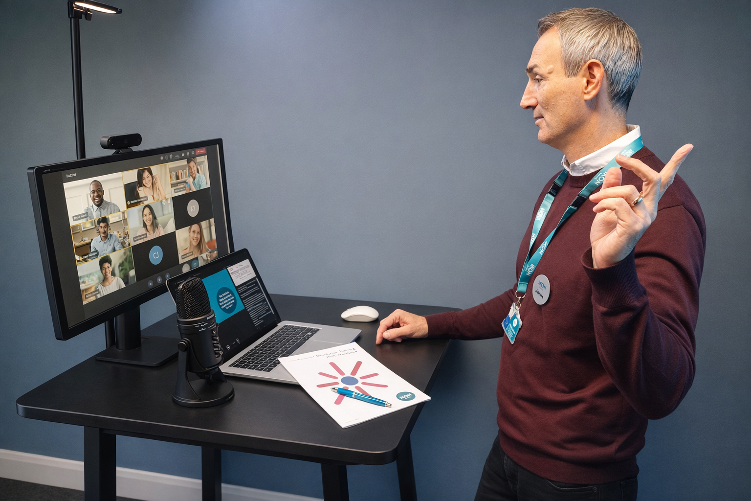 IKON Training Director James Crown hosting an online open course at the IKON Training Venue in Ipswich.