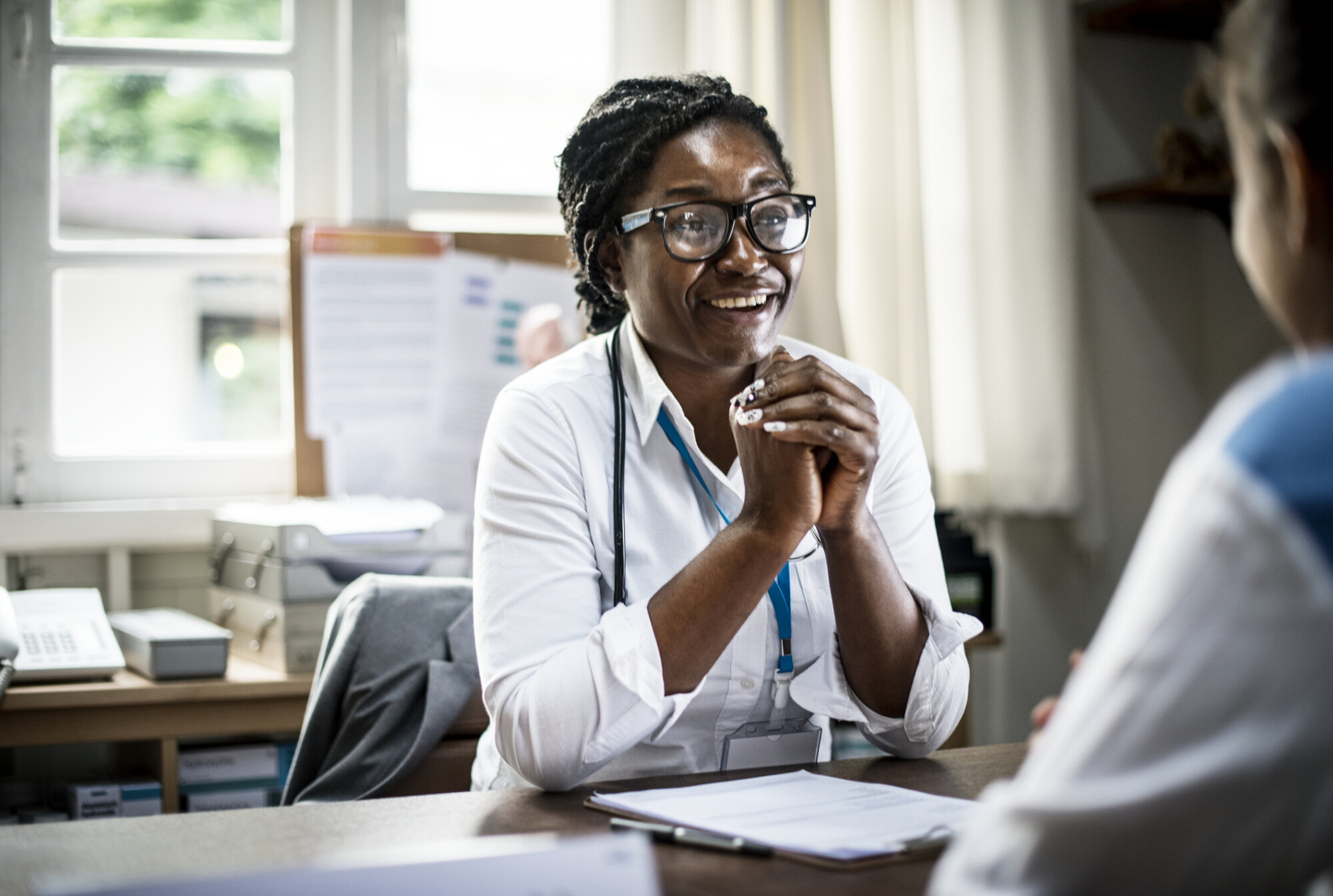 Nurse handling conflict in with her patientn.